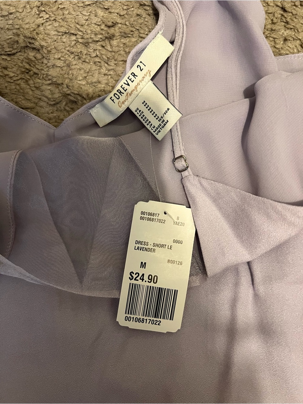Forever 21 Lavender Ruffled Mini Dress